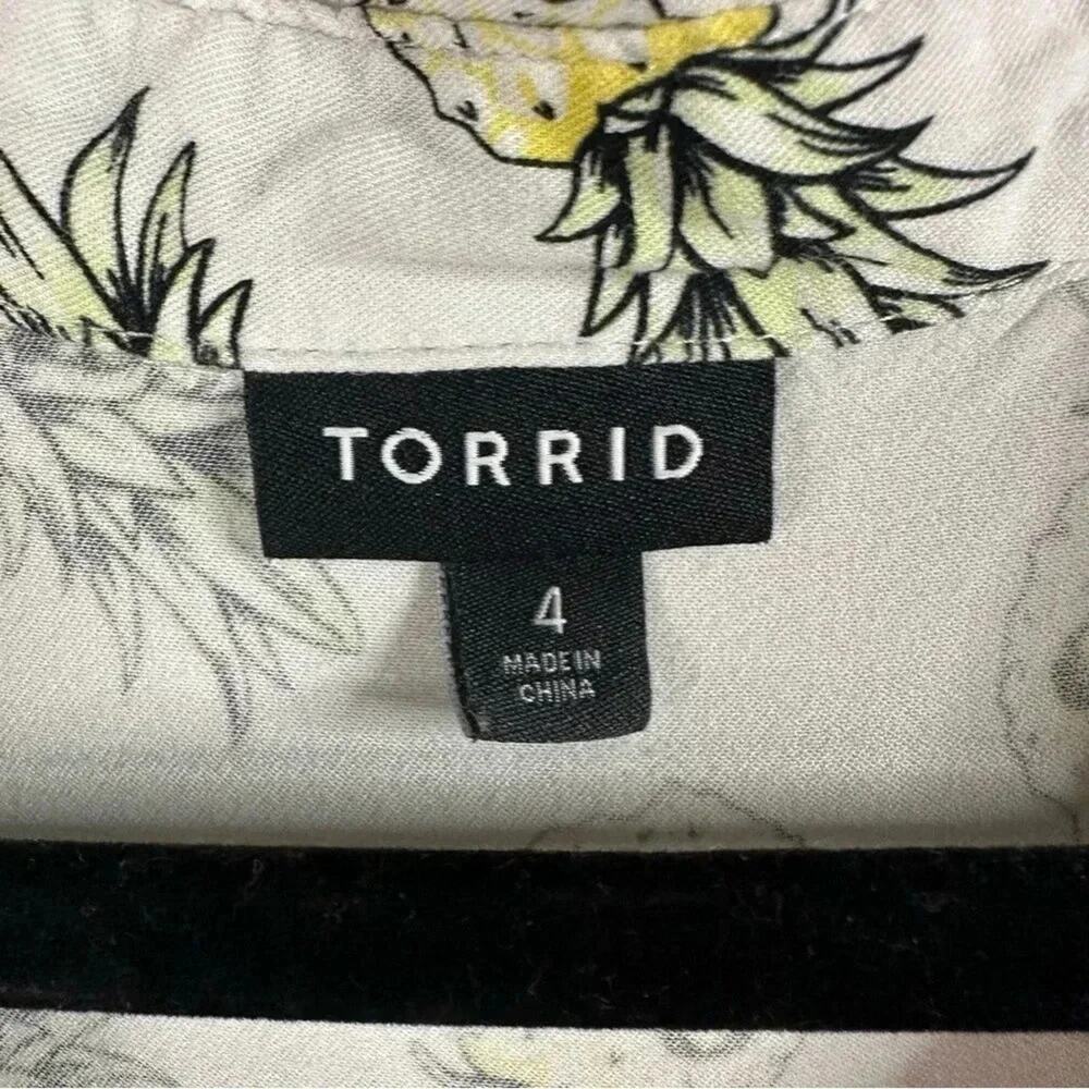 Torrid button-down blouse skull pineapples tropic… - image 9